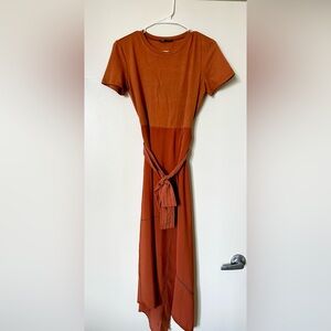 ZARA Women’s Long Dress Size S Small with Bow Tie